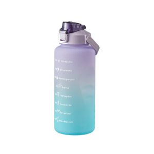 Motivational Water Bottle With Time Marker Reusable Water Bottle Plastic Bottle Leak Proof With Carry Handle For Gym Office 2L Purple