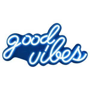 Good Vibes Neon Signs For Wall Decor 3W USB Powered Plug And Play Led Sign Lighting Night Light For Bars Cafes Bedroom Girls Birthday Party Decoration Holiday Gifts blue
